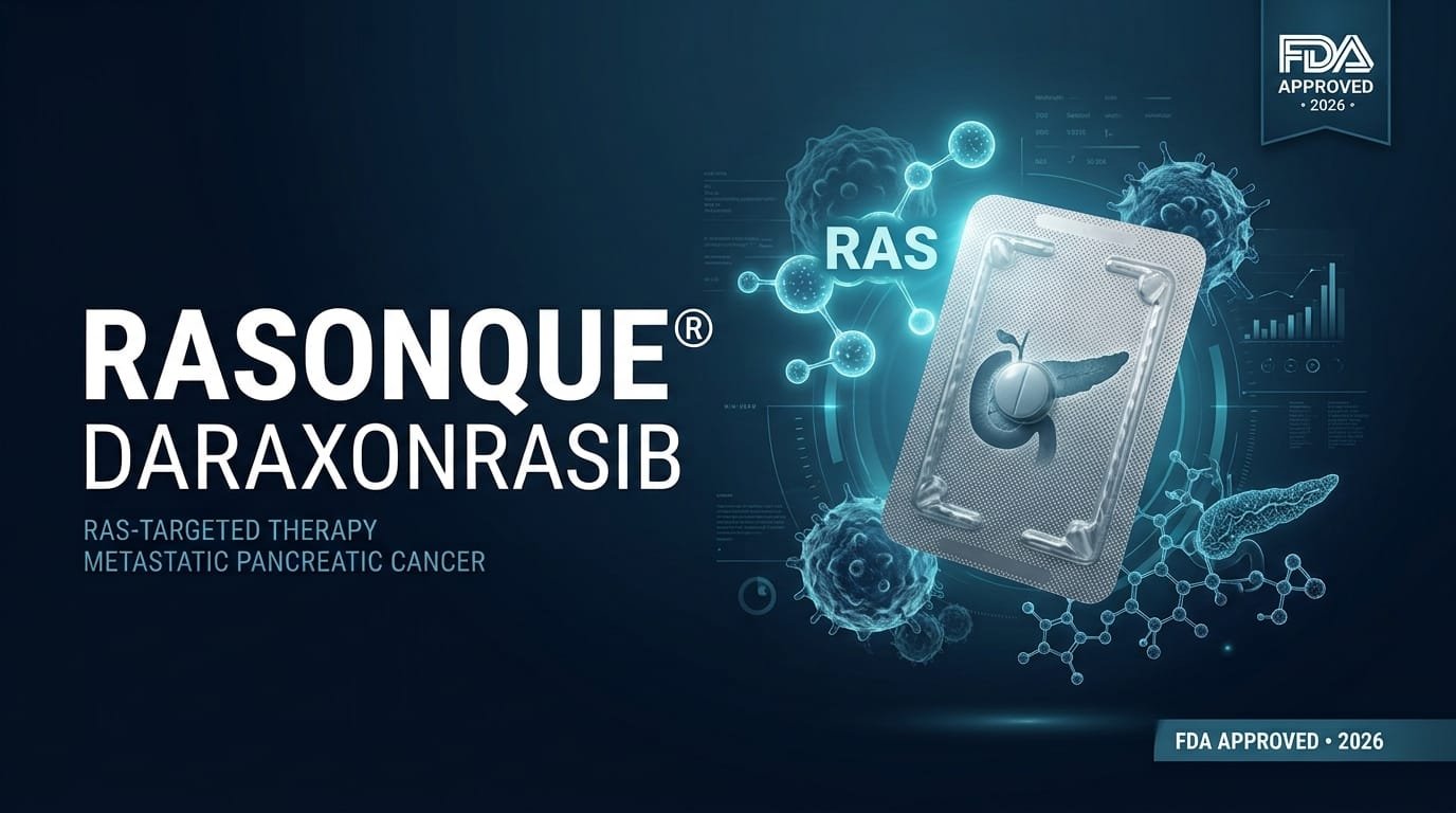 Rasonque (Daraxonrasib) RAS-Targeted Therapy for Metastatic Pancreatic Cancer FDA Approved 2026